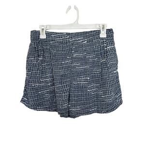 Prana Women’s Blue Thatch Tessie Textile Shorts Elastic Band Pleated Size Large
